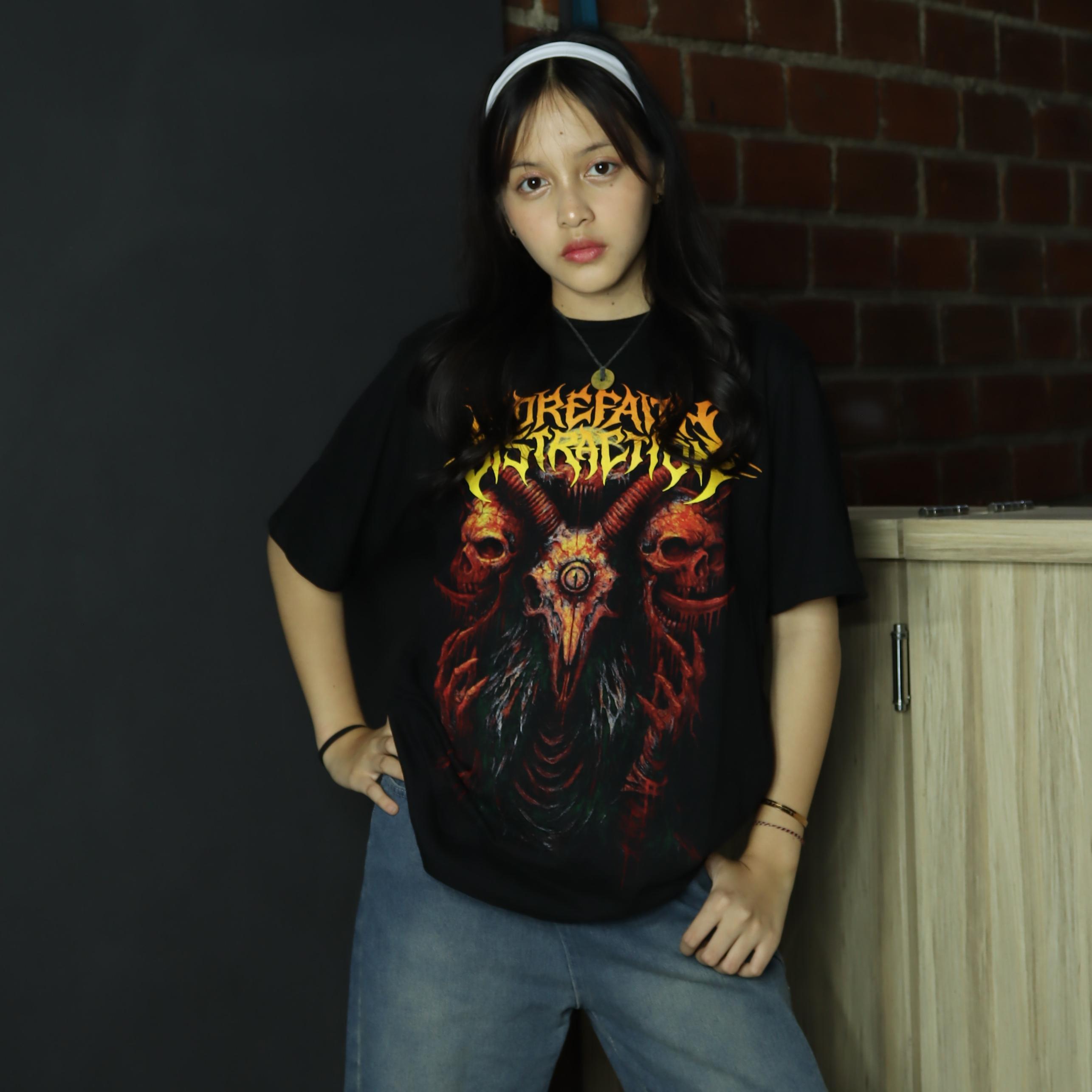 T-SHIRT MOREFAITH DISTRACTION - DEMONIUM / ATASAN / KAOS UNISEX / 24s