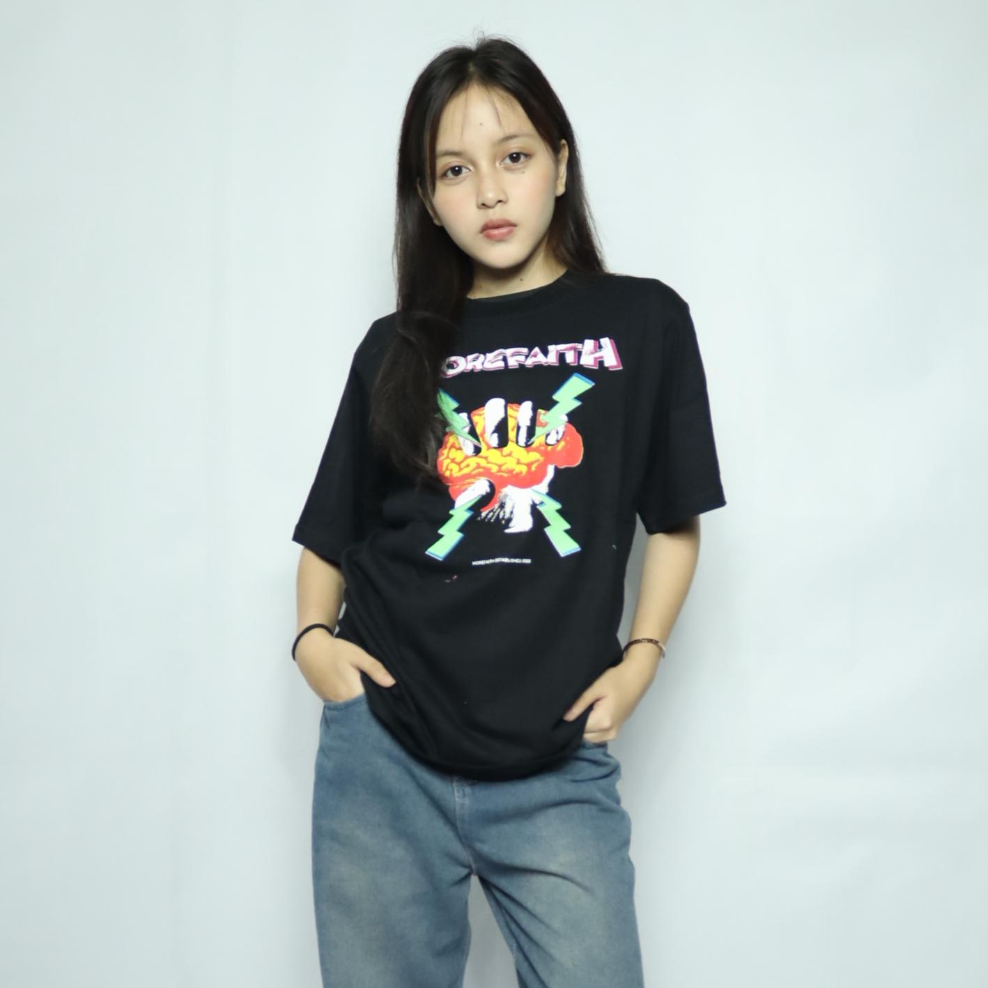 T-SHIRT MOREFAITH DISTRACTION - RAWK OVERDOSE / ATASAN / KAOS UNISEX / 24s