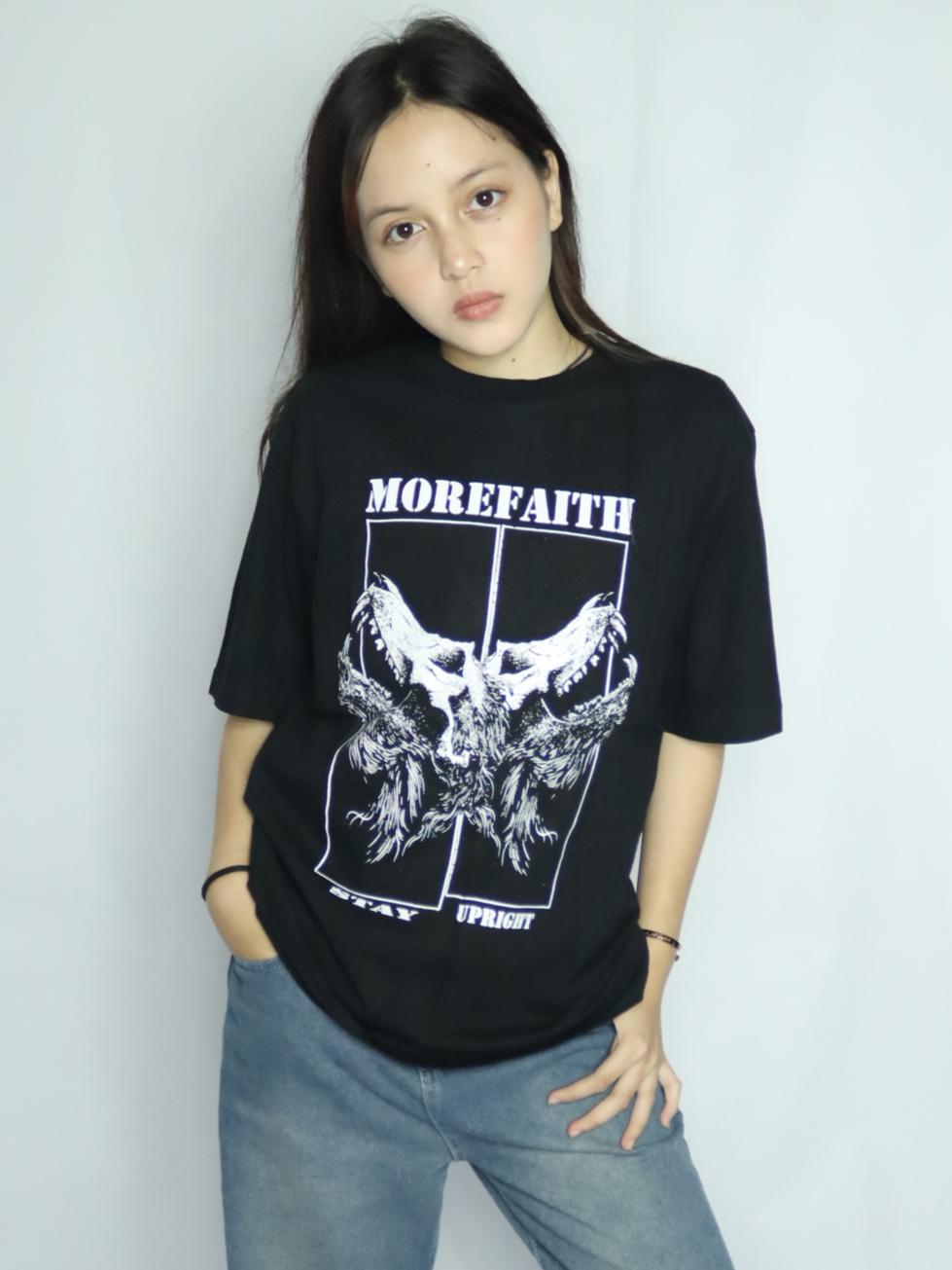 T-SHIRT MOREFAITH DISTRACTION - STAY UPRIGHT / ATASAN / KAOS UNISEX / 24s